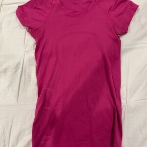 Vibrant Pink Short Sleeve Lululemon shirt